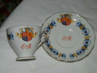 Foley China England - Coronation Cup And Saucer June 2nd 1953
