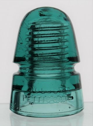 AQUA CD 145 HEMINGRAY DOUBLE PETTICOAT BEEHIVE GLASS INSULATOR 2