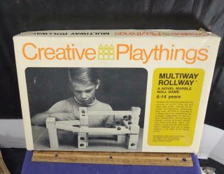 1969 Creative Playthings Multiway Rollway Novel Marble Roll Game Wood Toy Blocks