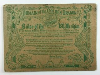 Ww2 Domain Of The Golden Dragon Ruler Of The Iso Meridian Card 1945