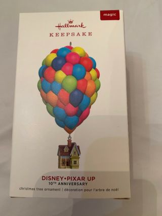 2019 Hallmark Disney Pixar Up 10th Anniversary House Balloons Magic Ornament