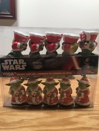 Disney Star Wars Yoda 10 Light Holiday Christmas Set Indoor Outdoor