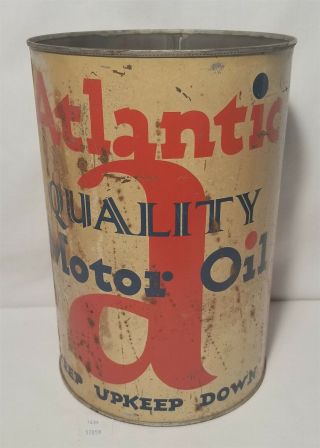 Lmas Atlantic Quality Motor Oil 5 Qt.  Can Philadelphia Usa