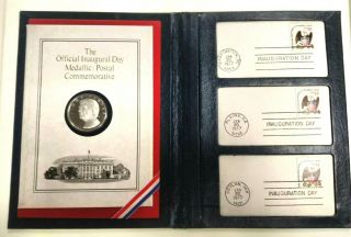 President Jimmy Carter Inauguration.  999 Silver Medal & Stamp Set Franklin