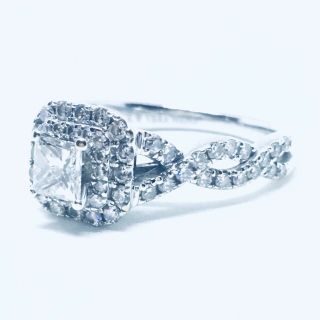 Vera Wang Love Twist Vintage Diamond White Gold Engagement Ring 14k Sz 6.  5