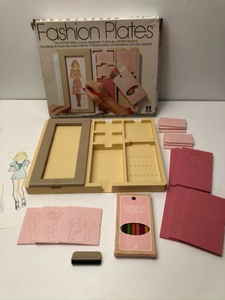 Vintage Tomy 1978 Fashion Plates Girls Clothing Design Complete W/ Box