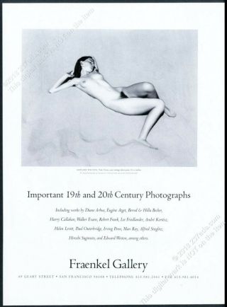 1997 Edward Weston 1936 Nude Woman Photo Sfc Gallery Vintage Print Ad