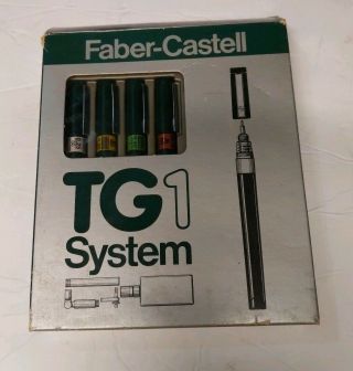 Vintage Faber Castell Tg1 System Technical Pen Set.  25.  35.  40.  50