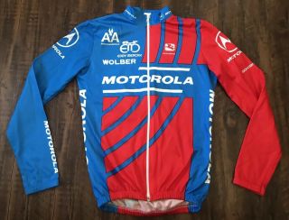 Vintage Motorola Eddy Merckx Giordana Ls Full Zip Cycling Jersey Italy Sz M