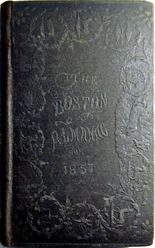 1857 Boston Massachusetts Almanac & City Directory