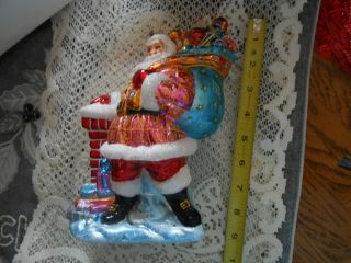 Christopher Radko Santa Christmas Ornament Santa,  Chimney,  Presents,  Vintage