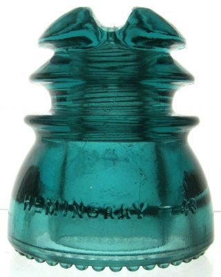 Cd 214 Dark Aqua Hemingray - 43 Antique Glass Telegraph Insulator Piece