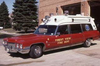 Forest View Il 1971 Cadillac Miller Meteor Ambulance - Fire Apparatus Slide