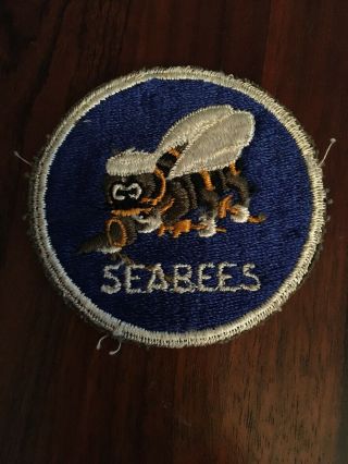 Wwii Era Seabees Us Navy Usn Embroidered Uniform Patch