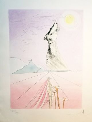 Salvador Dali Hand Signed Etching Tribe Benjamin Tribes Of Israel Horse
