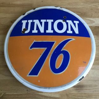 Vintage Porcelain Union 76 Gasoline Gas Sign