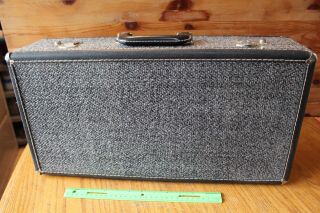 Martin Wurlitzer Trumpet Case Vintage Gray Tweed With Blue Interior Travel Box