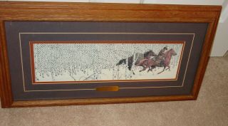 Bev Doolittle Sacred Ground Art Print Wood Framed & Matted W/ Plaque Horse