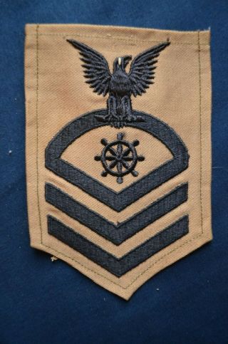 Post Wwii Navy Rate,  Chief Petty Officer,  Quartermaster On Khaki