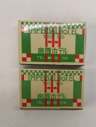 2 Frank Lloyd Wright Imperial Hotel Matchbox - Tokyo Japan