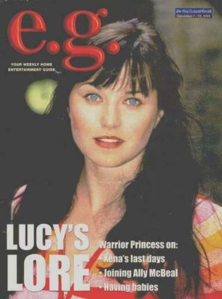 Xena - Zealand Herald E.  G.  Tv Guide - Lucy Lawless Cover - Dec 2000