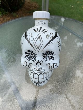 750ml Kah Tequila Blanco Hand Painted Skull Empty Bottle Day Of The Dead
