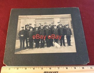Vintage 1900’s Black And White Photo Seattle Fire Dept Crew @ Old Fire Station 3