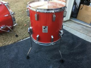 Vintage Sonor Phonic 14 X 14 " Floor Tom Drum - Candy Red Finish