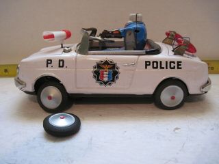 Japanese Tin Police Car By Nomura Or Bandai Highway Patrol Runs Missing Parts
