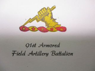 US WWII 91st Armored Field Artillery Battalion Christmas 1945 Card 2