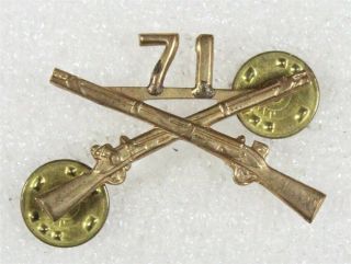 Army Collar Pin: 71st Infantry Regiment Officer,  44th Div - Nhm