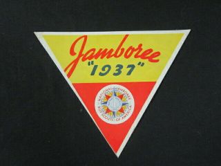 1937 National Jamboree Triangle Design On Thick Paper Backing C65
