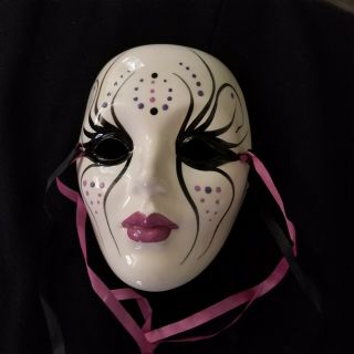 Ceramic Mardi Gras Mask Signed By Artist Orleans 1988