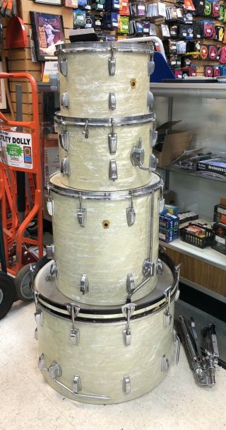 Ludwig 1967 Vintage 4pc Shell Pack White Marine Pearl -