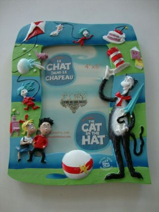 Dr Seuss The Cat In The Hat Picture Photo Frame 4 " X 6 " Blue & Green -