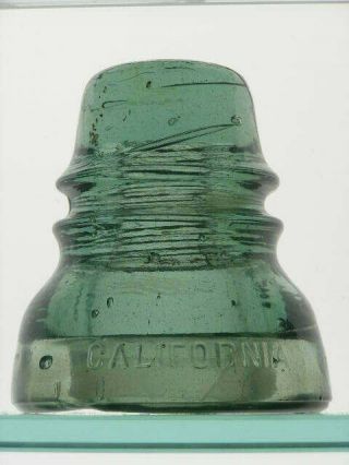 Cd 152 [10] California,  Sage Green? Glass Insulator With Underpour,  Smooth Base
