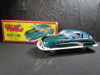 Disney Dick Tracy Classic Tin Riot Car With Siren Sound Schylling