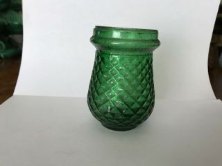 Antique Victorian Green Christmas Fairy Lamp Light Diamond Quilted
