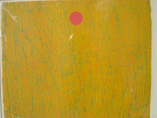 Sergio Gonzales Tornero Signed Aquatint Etching 1966 " Yellow Field " Artist Proof