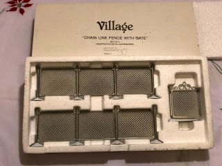 Dept.  56 Chain Link Fence With Gate Handpainted Metal Village Accessory