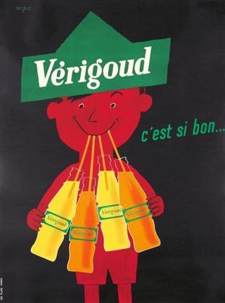 Verigoud 1955 By Raymond Savignac Vintage French Drinks Poster On Linen