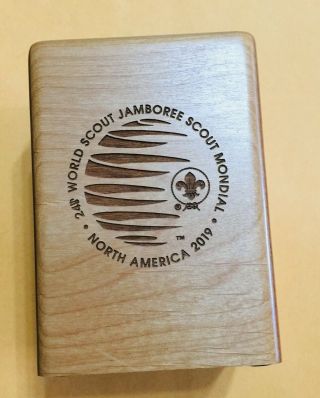 2019 World Scout Jamboree 24th Wsj Wooden Pen Or Pencil Holder