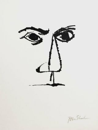 Ben Shahn Signed Lithograph Rilke Portfolio Portrait Frontispiece