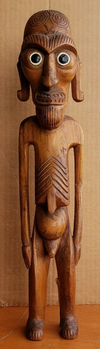 Vintage Carved Wood Kavakava Rapa Nui Moai Easter Island Polynesian Tahiti Fiji