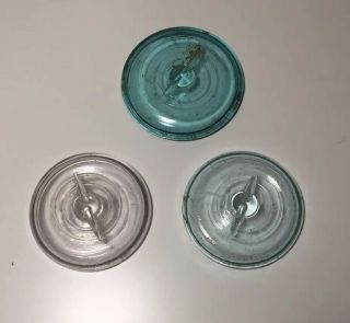Vintage Early 1900s Porcelain Glass Fruit Jar Lids