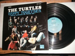 The Turtles Autographed Record " Happy Together.  " Signed By Two Members