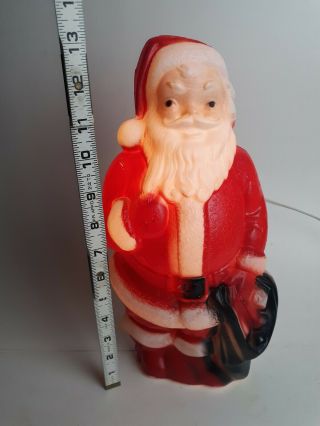 Vintage 1968 Empire Lighted Santa Claus Blow Mold 13 Inch Christmas 2