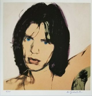 Andy Warhol 1981 Mick Jagger Hand Signed & Numbered Print,