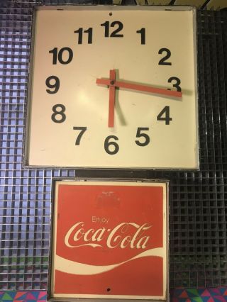 Vintage Coca - Cola Wall Clock 1960’s 70’s Plastic Nonworking