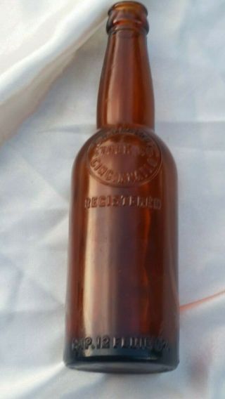 Gambrius Stock Co.  Cincinnati Ohio Amber Beer Bottle